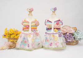 Sweet Spring Bird Crochet Dog Dress RM18 Royal Myknitt