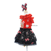 Black Red Christmas Dog Dress 