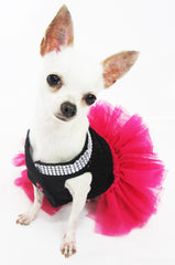 Black Fuchsia Dog Dress Tutu DF12