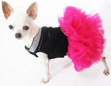 Black Fuchsia Dog Dress Tutu DF12