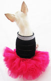 Black Fuchsia Dog Dress Tutu DF12