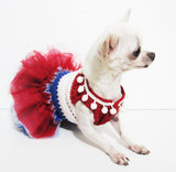 Red White Blue Patriotic Dog Dress DF16 Myknitt