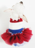 Red White Blue Patriotic Dog Dress DF16 Myknitt