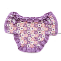 purple pink flower puzzle crochet dress for pets by Myknitt