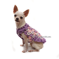 purple pink flower dress teacup yorkshire by Myknitt Handmade 