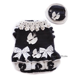 Crochet Dog Dress Black and White Yorkshire Chihuahua Custom Dress