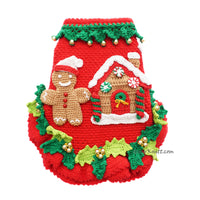 Christmas Pet Dress Gingerbread Crochet DF242