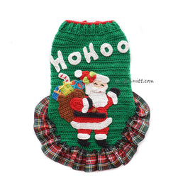 Santa Hohoho Christmas Dog Dress Crochet DF243 Myknitt