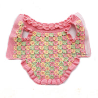 Peach Pink Flower Puzzle Dog Dress Pearls DF244 Myknitt