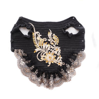 Black Victorian Dog Dress Lace Crystal DF245 Myknitt