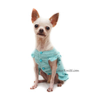 Tiffany Blue Victorian Lace Dog Dress with Crystal DF248 Myknitt