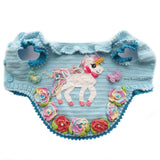 Blue Unicorn Roses Dog Dress Crochet DF260