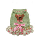 Teddy Bear Lime Tutu Dog Dress Crochet DF268 Myknitt