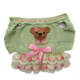 Teddy Bear Lime Tutu Dog Dress Crochet DF268 Myknitt