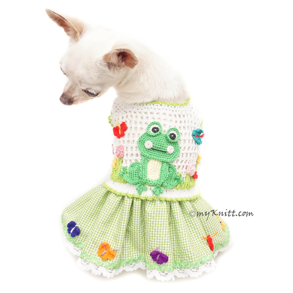 Mr Frog Cute Dog Dress Crochet DF270 Myknitt