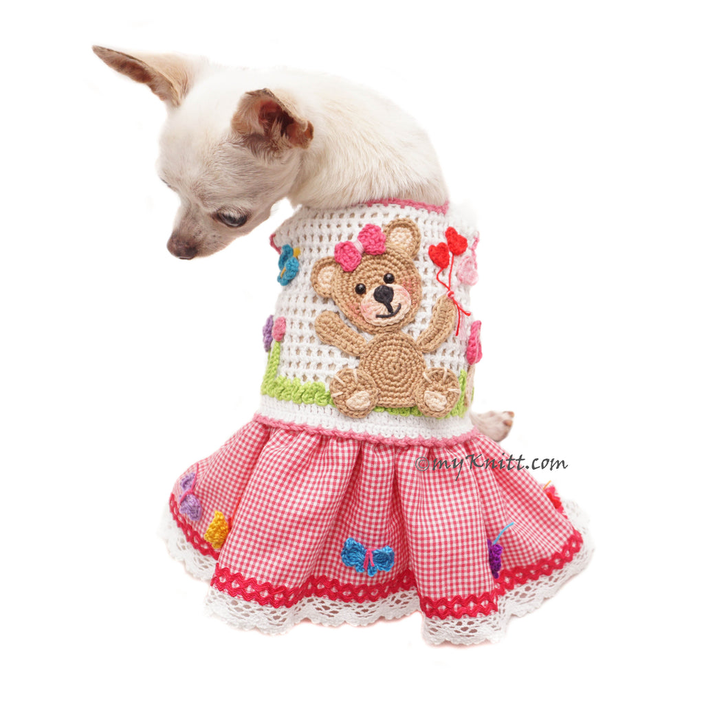 Teddy Balloon Cute Dog Dress DF284 Myknitt