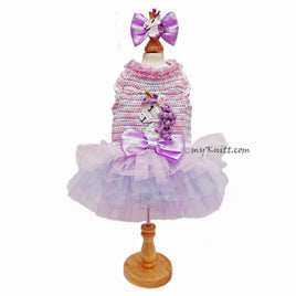 Unicorn Rainbow Dog Tutu Dress with Dog Hair Unicorn DF289 Myknitt