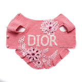 pink DIOR Dog Dress Crochet with sequins and fancy crystal By Myknitt