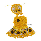 Sunflowers Dog Dress with Summer Hat DF342
