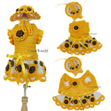 Sunflowers Dog Dress with Summer Hat DF342