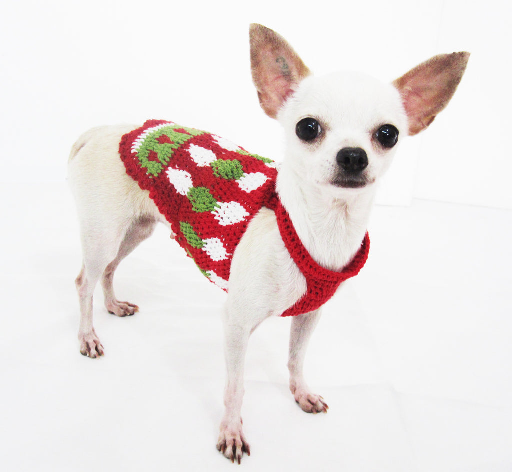 Houndstooth Christmas Dog Harness Sweater Boy DF3