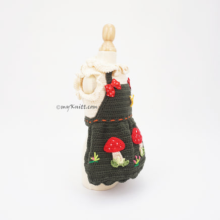 Myknitt Dog Dress Mushroom