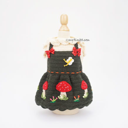 Spring Mushroom Costume Dog Myknitt