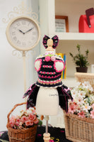 Strawberry Fraisier Peach and Black Dress RM17 Royal Myknitt