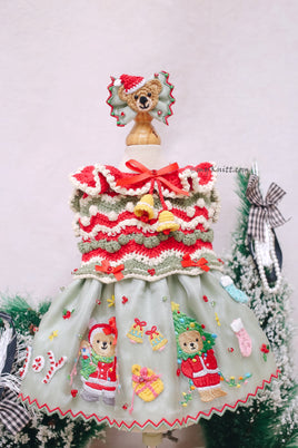 Matcha Christmas Teddy Bear Dress RM15 Royal Myknitt