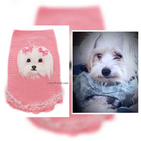 Maltese Dog Selfie Sweater , Dog Portrait Personalized, Dog Portrait Selfie Crochet by Myknitt