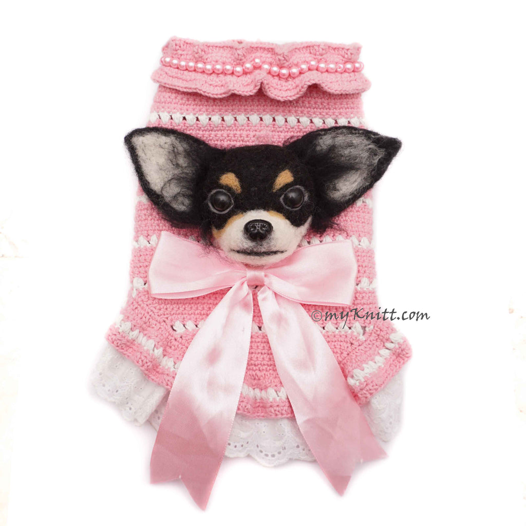 Chihuahua Portrait Dog Selfie Clothes, Long Hair Chihuahua Selfie Sweater by Myknitt