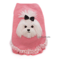 Maltese Dog Selfie Sweater , Dog Portrait Personalized, Dog Portrait Selfie Crochet by Myknitt