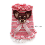 Needle Felting Dog Apple Head Chihuahua with Pink Crochet Dog Clothes by Myknitt