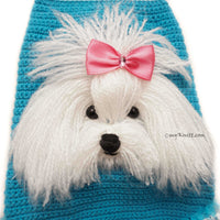 Maltese dog portrait personalized, dog selfie personalized by Myknitt
