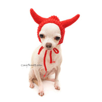 Red Devil Horns, Halloween Dog Costume, Chihuahua Hat DB10