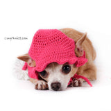 Pink Dog Pom Pom Hat, Witch Dog Halloween Costume DB2 by Myknitt