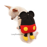 Dog Backpack Harness, Crochet Mickey Mouse, Dog Bag DC1