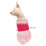 Pink Ballerina Dog Dress with Gold Tutu Glittery Handmade Crochet DF104 by Myknitt (3)