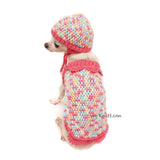 Knit Dog Sweaters in Pink Rainbow Color DF106 by Myknitt