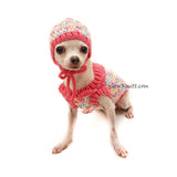 Pink Girl Dog Pajamas with Hats DF106 by Myknitt