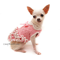 Pink Dog Dress with Lots of Frills Crochet Skirts DF111
