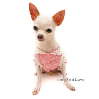 Pink Dog Dress with Lots of Frills Crochet Skirts DF111