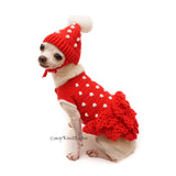 Cute Dog Dresses with Pom Pom Dog Hat by Myknitt