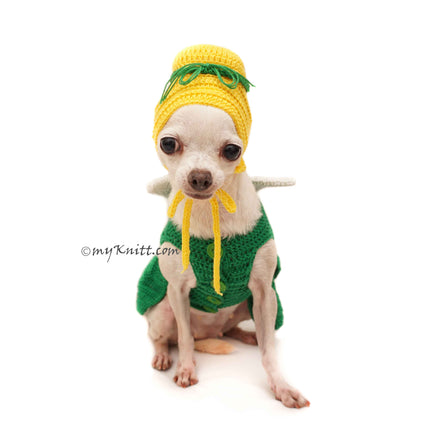 Tinkerbell Costume, Crochet Dog Hat by Myknitt