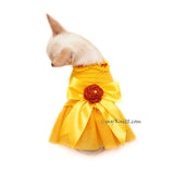 Yellow Dog Dress Wedding, Dog Flower Girl Dress, Personalized Dog Clothes DF125