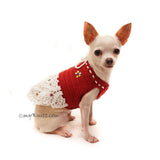 Burgundy Dog Dress, Chihuahua Dog Dress Wedding, Personalized Dog Clothes DF127