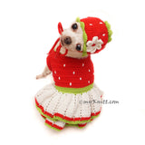Cute Chihuahua Clothes Strawberry Costume by Myknitt