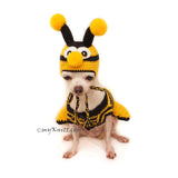 Bee Dog Hat Crochet, Chihuahua Clothes Personalized, Myknitt Designer Dog Clothes