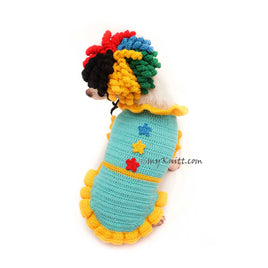 Clown Dog Costume, Dog Birthday Party Outfit, Birthday Party Dog Wig DF135 by Myknitt