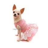 Pink Chihuahua Dress Wedding Crochet by Myknitt